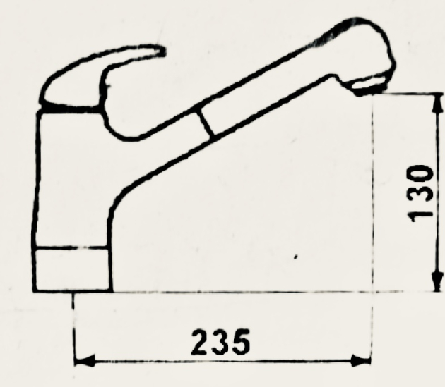 IDEAL STANDARD Dolphin Küchenarmatur Niederdruck Weiss mit Brause