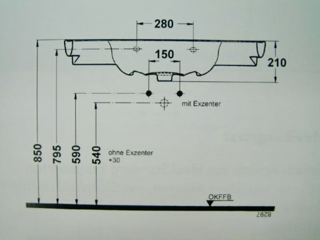 IDEAL STANDARD Aramis Waschbecken Waschtisch WEISS 100 x 56,5 cm