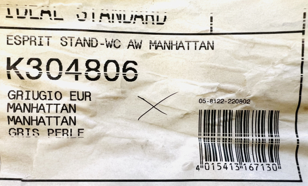 IDEAL STANDARD Esprit Stand-WC MANHATTAN GRAU Abgang zur Wand