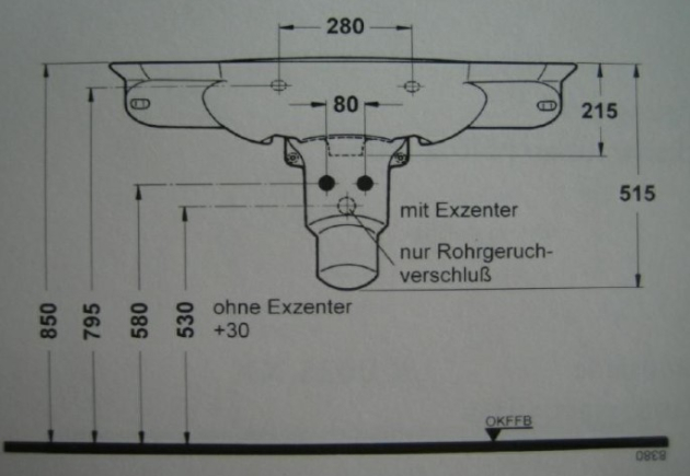 IDEAL STANDARD Castelli Waschbecken / Waschtisch PERGAMON 100 cm