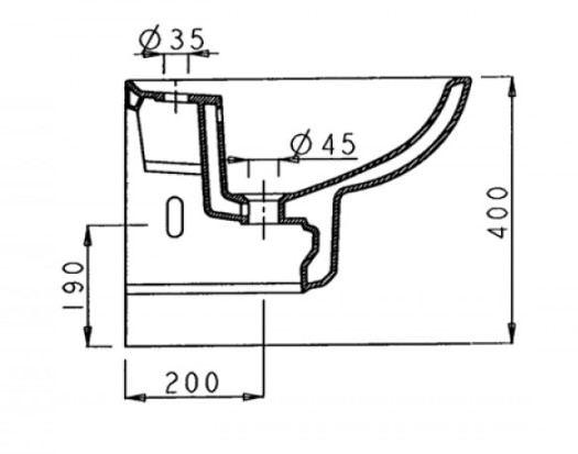 CERAMICA DOLOMITE Novella Hänge-Bidet PERGAMON