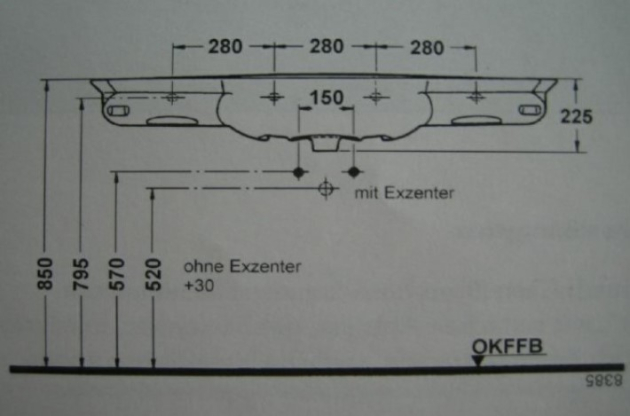 IDEAL STANDARD Castelli Waschbecken Waschtisch PERGAMON 130 x 57,5 cm