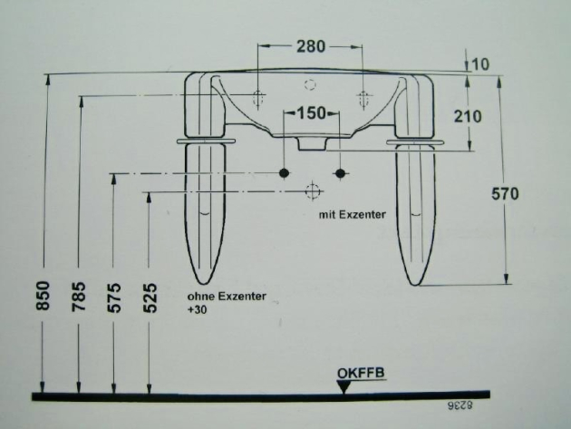 IDEAL STANDARD Waschbecken Waschtisch Bajade MANHATTAN-GRAU 75 x 55 cm