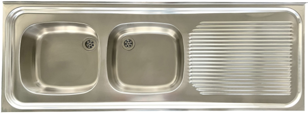 FRANKE Auflage-Spüle Doppelbecken 140 x 50 cm Edelstahl B-L