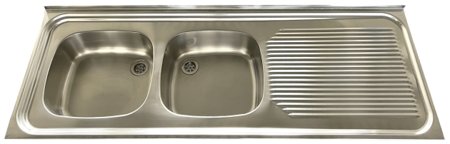 FRANKE Auflage-Spüle Doppelbecken 140 x 50 cm Edelstahl B-L