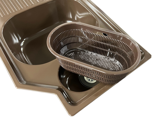 FRANKE Allmilmö 3D-Einbauspüle BRAUN 118x51 cm Becken-Rechts