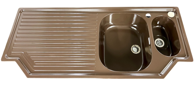 FRANKE Allmilmö 3D-Einbauspüle BRAUN 118x51 cm Becken-Rechts