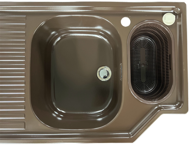 FRANKE Allmilmö 3D-Einbauspüle BRAUN 118x51 cm Becken-Rechts