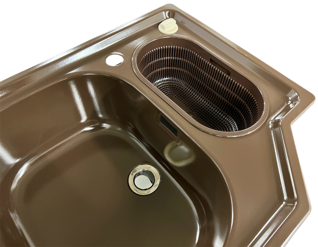 FRANKE Allmilmö 3D-Einbauspüle BRAUN 118x51 cm Becken-Rechts