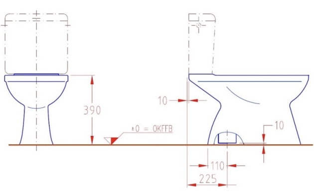 KERAMAG Renova Stand-WC-Kombination mit Spülkasten EDELWEISS Abgang innen senkrecht AO