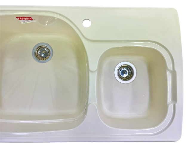 FRANKE Fraquartz PRQ620 Doppelbecken-Spüle Ivory Elfenbein 99,5x56 cm