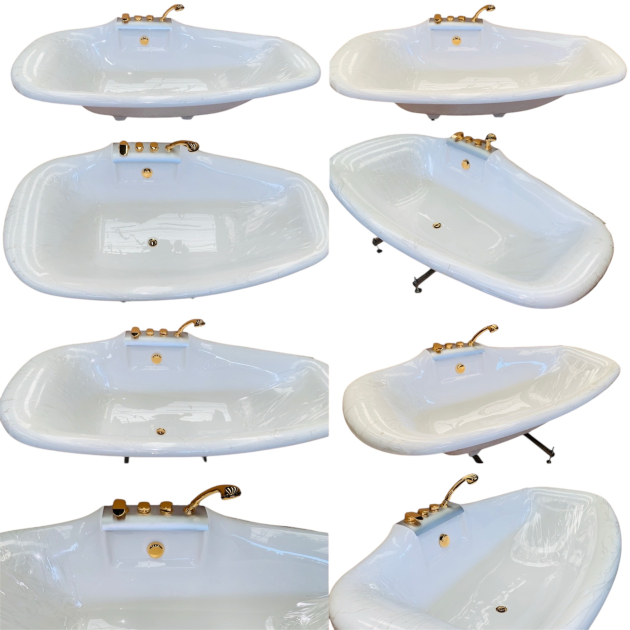 IDEAL STANDARD Belvedere Exklusiv Einbau-Badewanne mit Wasserfall Armatur 210 x 110 cm Weiss