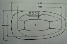 IDEAL STANDARD Belvedere Exklusiv Einbau-Badewanne mit Wasserfall Armatur 210 x 110 cm Weiss