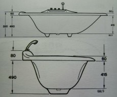 IDEAL STANDARD Belvedere Exklusiv Einbau-Badewanne mit Wasserfall Armatur 210 x 110 cm Weiss