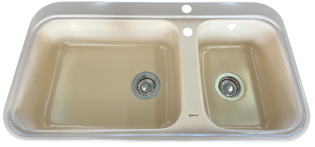 ALAPE NEFF Doppelbecken-Spüle 124 CAPPUCCINO 92x50,5 cm