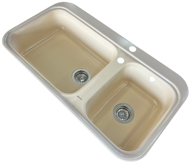 ALAPE NEFF Doppelbecken-Spüle 124 CAPPUCCINO 92x50,5 cm