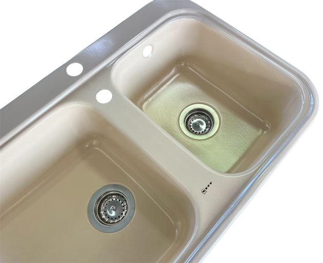 ALAPE NEFF Doppelbecken-Spüle 124 CAPPUCCINO 92x50,5 cm