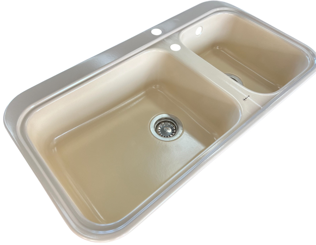 ALAPE NEFF Doppelbecken-Spüle 124 CAPPUCCINO 92x50,5 cm