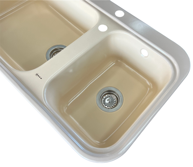 ALAPE NEFF Doppelbecken-Spüle 124 CAPPUCCINO 92x50,5 cm