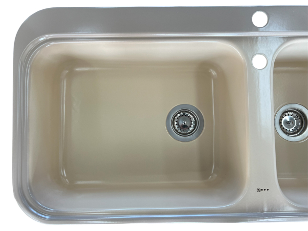 ALAPE NEFF Doppelbecken-Spüle 124 CAPPUCCINO 92x50,5 cm