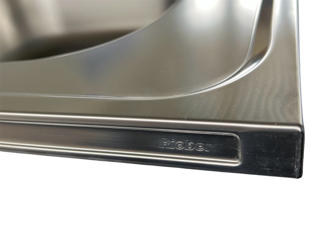RIEBER Auflage-Spüle Doppelbecken 100 x 50 cm Edelstahl Küchenspüle Spülbecken 2 Becken