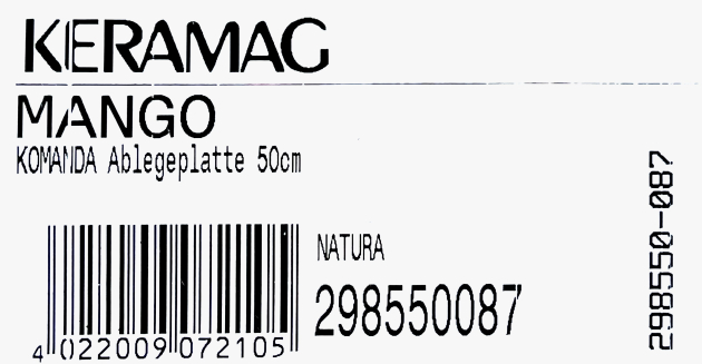 Keramag Mango Komanda 50cm Keramik-Ablage Ablegeplatte Badablage NATURA