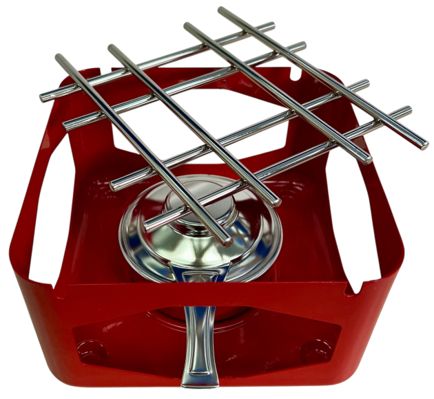 Egro Rechaud Fondue Speisewärmer Tischkocher Stövchen Brennpastenbehälter Essenwärmer ROT