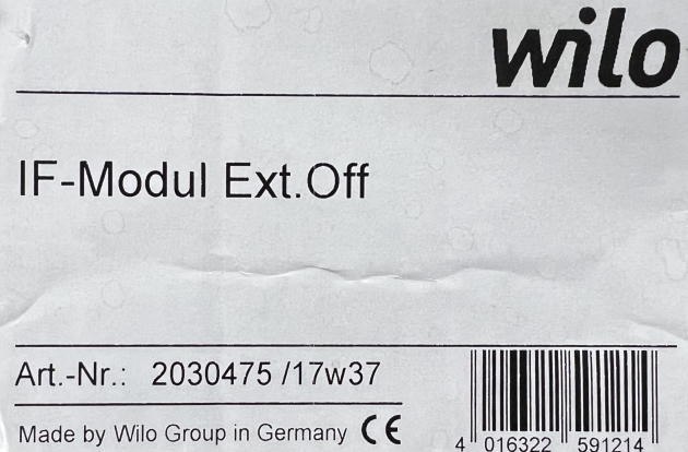 Wilo IF-Modul Ext .Off / SBM /DP 2030475 /17w37 Heizung Kreiselpumpe