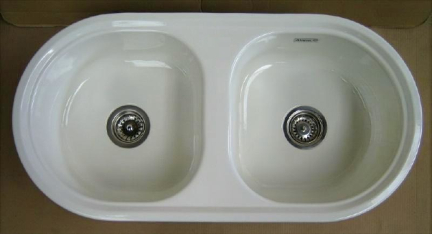 ALAPE Doppelbecken-Spüle 122 WEISS 92x47,5 cm NO-HL