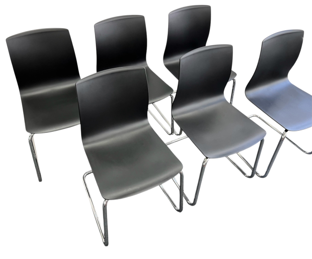 Dauphin Fiore FI 7513 - Freischwinger Schwarz Bürostuhl Sitz 6er Set