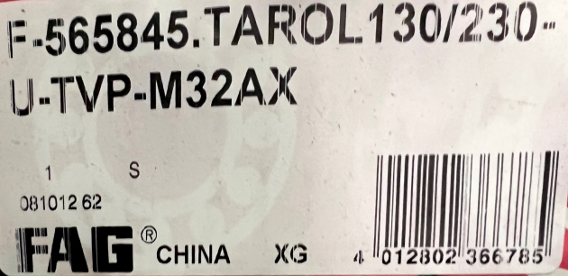 FAG Schaeffler Journal Roller Bearing TAROL Zylinderrollenlager F-565845. TAROL130/230 U-TVP-M32AX 08101262 EN12080 Class1 240x240x270mm Radsatzlager