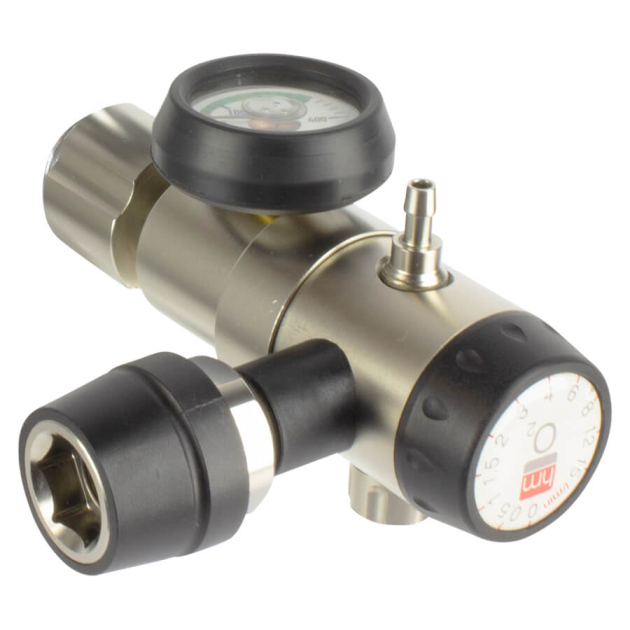 Hestomed Druckminderer, RedOx varius O2, Sauerstoff Druckminderer medizinisch, O2 Druckregler, Druckminderer Sauerstoffflasche, RedOx Druckminderer, RV45-081D-11T12D6, medizinischer Druckregler O2, Sauerstoffregler Rettungsdienst, Flowregler Sauerstoff