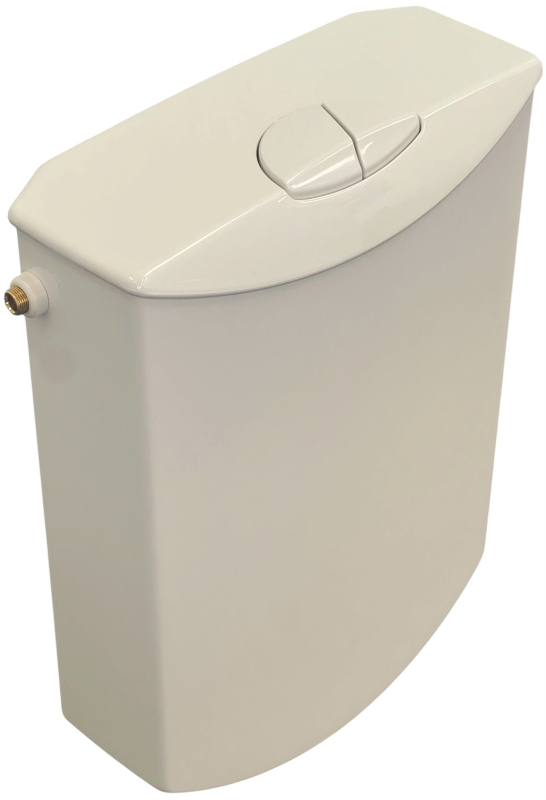 SANIT ABUSANITAIR LINEA Spülkasten Pergamon Creme Weiß Aufputzspülkasten Start-Stop 6–9L Aufputz Toilettenspülung Kastenspüler Klospülung