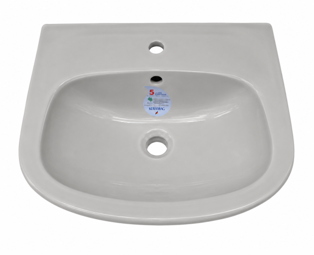 GEBERIT KERAMAG Elbe Waschbecken Manhattan-Grau 55 x 43 cm Waschtisch Hellgrau