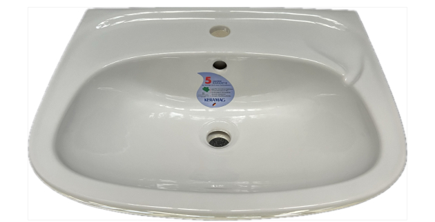 GEBERIT KERAMAG Elbe Waschbecken Manhattan-Grau 55 x 43 cm Waschtisch Hellgrau