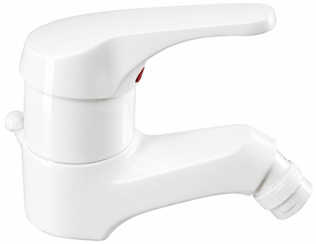 Ideal Standard Ceradisc Bidetarmatur Weiß A1356.988813 | Einhebel-Bidetarmatur mit Zugknopf-Ablaufgarnitur