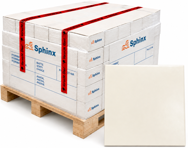 Ab 66 m² Palette: SPHINX Bodenfliesen 16,5x16,5 cm Creme Weiß Fliesen Keramik Gewerbe Industrie