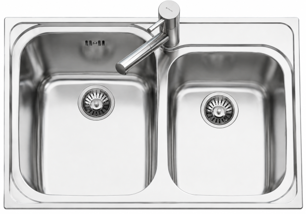 SUTER Dynamic D8 Edelstahl Doppelbecken-Spüle 84 x 56 x 25 cm Doppelspüle Küchenspüle Spülbecken Swiss Made