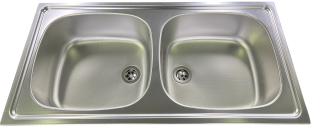 FRANKE Doppelbecken Spüle Einbauspüle Küchenspüle 86 x 43,5 cm Edelstahl-Leinen