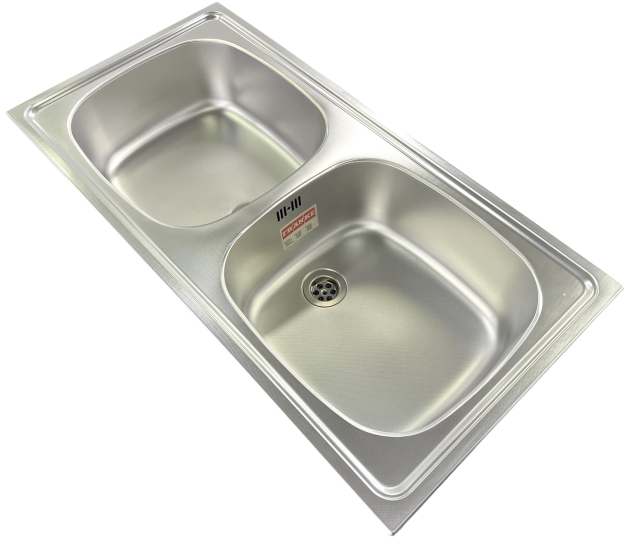 FRANKE Doppelbecken Spüle Einbauspüle Küchenspüle 86 x 43,5 cm Edelstahl-Leinen