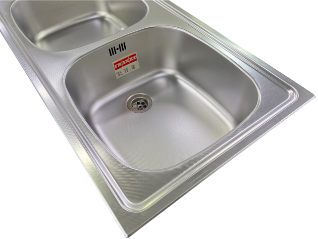 FRANKE Doppelbecken Spüle Einbauspüle Küchenspüle 86 x 43,5 cm Edelstahl-Leinen