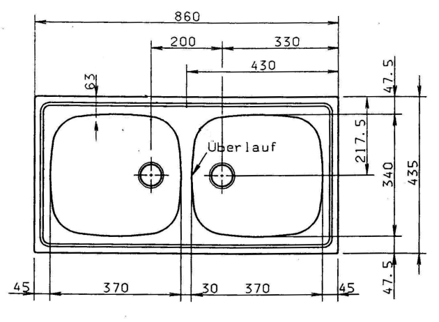 FRANKE Doppelbecken Spüle Einbauspüle Küchenspüle 86 x 43,5 cm Edelstahl-Leinen