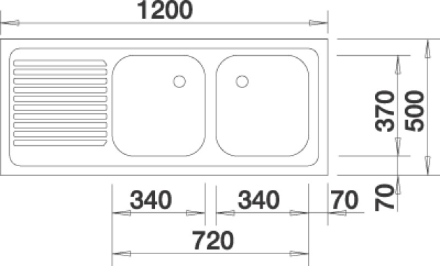 BLANCO Auflage-Spüle Doppelbecken ZS 120x50 cm Edelstahl B-R Küchenspüle Spülbecken 2 Becken