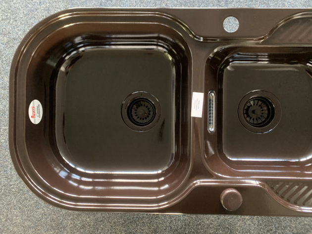 TEKA As Doppelbecken-Spüle MOCCA-BRAUN 99,6x46,2 cm