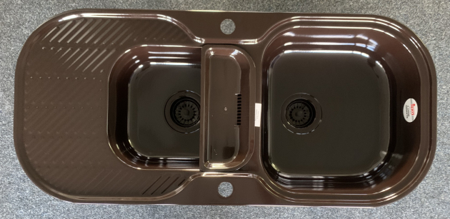 TEKA As Doppelbecken-Spüle MOCCA-BRAUN 99,6x46,2 cm