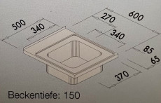 BLANCO 5x6 Auflage-Spüle 50x60 cm Gastronomie Gastro Modul-Spüle Spülbecken Edelstahl