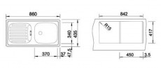 TEKA FLEX Spüle Einbauspüle Küchenspüle Edelstahl 86 x 43,5 cm