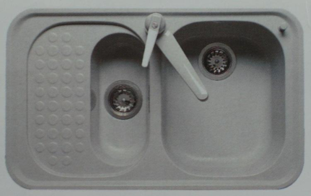 FRANKE-BELINOX Spüle 81 x 50 cm Hell-Grau BECKEN-LINKS