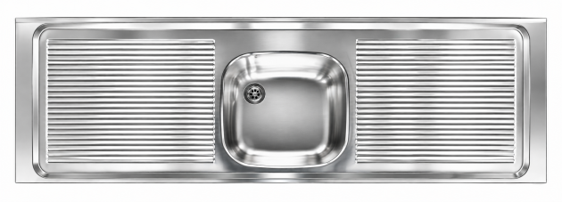 BLANCO Gastronomie Auflage-Spüle 160x50 cm Edelstahl Spüle Massiv Spültisch Abtropffläche Auflagespüle