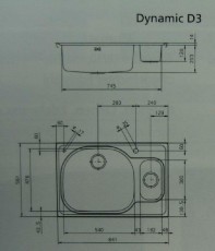 SUTER Dynamic D3 Edelstahl Doppelbecken-Spüle 84 x 56 x 20 cm